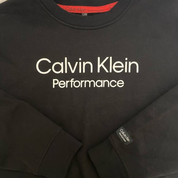 Calvin Klein LS Black Fleece Performance Cropped Sweatshirt NEW Size M - Picture 5 of 6